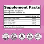 Beef Organ Supplement for Women - Beef Liver, Kidney, Heart and Uterus Tissue, Supports Women's Overall Energy and Health - Pasture Raised in New Zealand - No Fillers or Flow Agents - 120 Capsules - Image 3