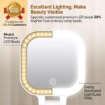 Travel Mirror with Light, Compact Mirrors, 1x/30x Magnifying Mirror with 3 Color Lights and Adjustable Brightness, 4.5x3.9 inch Small Compact Hangable Hand Pocket Mirrors, Comes with Tweezer - Image 7