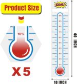 KIUKIUO 5 Pcs Fundraising Thermometer Charts 10 x 40 Dry Erase Goal Trackers Chart Thermometer Goal Setting Wall Poster Vinyl Sticker for Home School Office Fundraising (Grey) - Image 3