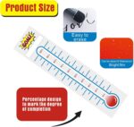 KIUKIUO 5 Pcs Fundraising Thermometer Charts 10 x 40 Dry Erase Goal Trackers Chart Thermometer Goal Setting Wall Poster Vinyl Sticker for Home School Office Fundraising (Grey) - Image 4