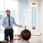 KIUKIUO 5 Pcs Fundraising Thermometer Charts 10 x 40 Dry Erase Goal Trackers Chart Thermometer Goal Setting Wall Poster Vinyl Sticker for Home School Office Fundraising (Grey) - Image 5