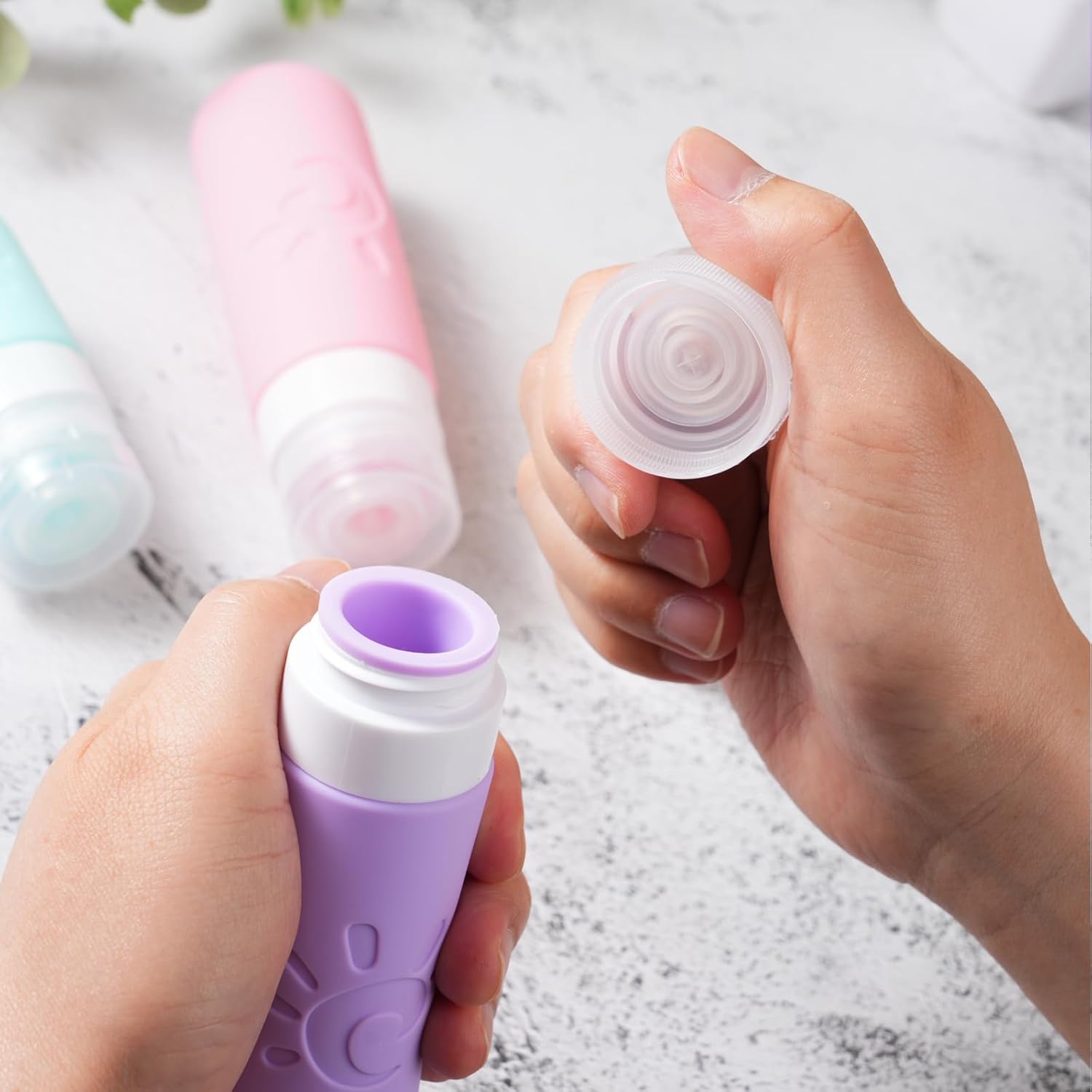 18 Pack travel Bottles for Toiletries, TSA Approved Silicone Travel Containers Leak Proof Refillable Travel Accessories for Shampoo Conditioner Lotion Body Wash(Multicolored C) - Image 6