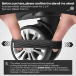 8 Pcs Upgrade Luggage Wheel Covers, Carry On Luggage Suitcases,Wear-Resistant, Anti-Noise, Silicone Wheel Protective Covers for 2-2.4" Spinner Wheel (Black) - Image 4