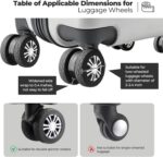 8 Pcs Upgrade Luggage Wheel Covers, Carry On Luggage Suitcases,Wear-Resistant, Anti-Noise, Silicone Wheel Protective Covers for 2-2.4" Spinner Wheel (Black) - Image 6