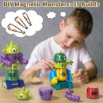 Magnetic Robot Toy for Kids 3-5, 35 PCS STEM Educational Playset with Storage Box, DIY Stacking Monster Robots, Toddler Creative Alien Toys Gift for Boys Girls (Christmas Birthday) - Image 5