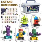 Magnetic Robot Toy for Kids 3-5, 35 PCS STEM Educational Playset with Storage Box, DIY Stacking Monster Robots, Toddler Creative Alien Toys Gift for Boys Girls (Christmas Birthday) - Image 7