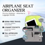 SO~MINE Airplane Pocket Organizer | Tray Table Cover | In Flight Seat Back Organizer Bag | Commuter Essential Travel Bag | Media Pouch For Flying | Travel Gift | Attaches To Luggage - Image 4
