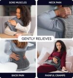 GENIANI XL Electric Heating Pad for Back Pain & Cramps Relief, Electric Throw, Birthday for Women Men Auto Shut Off, Machine Washable, Heat Pad for Neck & Shoulder, 12×24", Tabby Gray - Image 3