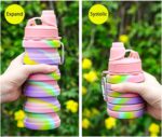Collapsible Water Bottles Travel water bottle Sports Portable Sport Water Bottle Reusable Water Bottles comes with mountaineering Buckle 500ml silicone Water-proof camping water bottle - Image 5