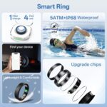 Smart Ring for Women Men, Health Fitness Tracker Ring with Heart Rate/Sleep Tracker/Blood Oxygen/HRV/Stress/Calorie/Steps, IP68 Waterproof for iOS & Android, No APP Fees(Black,12#) - Image 6
