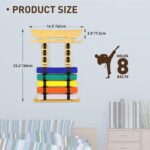 Tilhumt 8 Belt Karate Belt Display Rack with Medal Hanger and Stickers, Taekwondo Belt Display Holder, Martial Arts Belt Display Organizer for Adults, No Assembly Required (Bamboo/Acrylic) - Image 3