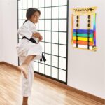 Tilhumt 8 Belt Karate Belt Display Rack with Medal Hanger and Stickers, Taekwondo Belt Display Holder, Martial Arts Belt Display Organizer for Adults, No Assembly Required (Bamboo/Acrylic) - Image 6