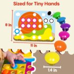 AMOSTING Button Art Toy – Educational Color Matching Mosaic Pegboard Sensory Learning Activity for Kids Age 3 4 5, Preschool Gift for Toddlers, Boys and Girls - Image 5