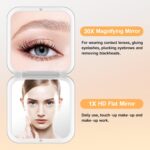 MIYADIVA Compact Mirror, 30X Magnifying Mirror, Pocket Mirror for Purse, Travel Makeup Mirror with 30X/1X Magnification, Travel Essentials Mirrors, Precision Tweezers, Present for Girls - Image 4