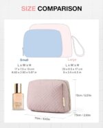 BAGSMART Small Makeup Bag, Travel Cosmetic Bag Make Up Pouch Small Travel Essentials for Women Dorm Room Essentials Pouch,Water-resistant Toiletry Bag,Makeup Organizer Bag, Pink - Image 8