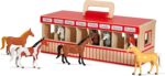 Melissa & Doug Take-Along Show-Horse Stable Play Set– Pretend Play Wooden Barn Toy with 8 Horse Toys & Carrying Case, Portable Preschool Travel Toys for Kids Ages 3+ - Image 4