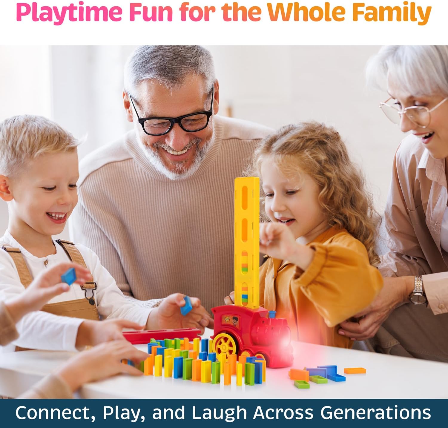 Atlasonix Domino Train for Kids - Dominos for Kids - Train Toys for Toddlers 3-5, Automatic Domino Laying Toy Set (300, 220,160 Blocks) with Colorful Dominos - Montessori STEM Toy - Image 6