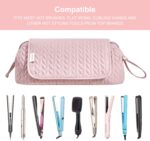 Hair Tools Travel Bag Karsyon Heat Resistant Mat Case Hot Tools Straightener, Curling Iron,Hair Dryers,Haircare Accessories Travel Essentials for Women 2 in 1 Organizer Bags (Pink) - Image 7