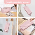 Hair Tools Travel Bag Karsyon Heat Resistant Mat Case Hot Tools Straightener, Curling Iron,Hair Dryers,Haircare Accessories Travel Essentials for Women 2 in 1 Organizer Bags (Pink) - Image 8