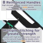 Multipurpose 48" x 40" Positioning Bed Pad with Reinforced Handles - Reusable & Washable Transfer Sheet for Turning, Lifting & Repositioning - Double-Sided Nylon Fabric, Aqua Blue - Image 4