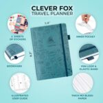 Clever Fox Travel Journal - Itinerary Travel Planner Organizer for Women, Men and Couples, Travel Log Journal, Lasts 5 Trips, A5 (Aquamarine, A5 (5.8" x 8.3")) - Image 3