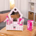 Melissa & Doug Wooden Beauty Salon Play Set, 18-Piece Vanity with Pretend Play Toys, Makeup, Mirror, Accessories & More, Preschool Toys for Girls & Boys Ages 3+ - FSC Certified - Image 11