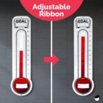 Fundraising Thermometer Chart Goal Tracker | Dry Erase Goal Setting Wall Mounted Thermometer | Giant Sales Goal Board with Pull-Through Ribbon Progress Tracker (46” x 12”) by ORCA - Image 3