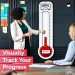 Fundraising Thermometer Chart Goal Tracker | Dry Erase Goal Setting Wall Mounted Thermometer | Giant Sales Goal Board with Pull-Through Ribbon Progress Tracker (46” x 12”) by ORCA - Image 5