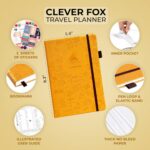 Clever Fox Travel Journal – Vacation & Trip Organizer with Budget Plan, Packing List, Travelling Expense Tracker, A5 (Amber Yellow) - Image 3