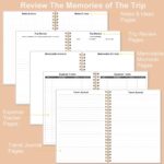 Travel Journal for Women & Men, Vacation & Road Trip Planner Organizer, Travel Notebook for 6 Trips, Trip Planner Gift to Record Memories and Adventures from Special Trips, 5.8" x 8.5", Rose Leaf - Image 4
