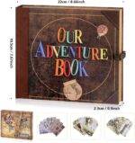 Our Adventure Book Travel Diary Photo Book,Scrapbook, Photo Album,Retro-Style Souvenirs, Vintage Guestbook DIY Anniversary Wedding Travel Writing Baby Friend Gift, Heartfelt Present(Ball) - Image 3