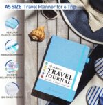 JUBTIC Travel Journal & Planner, Vacation Organizer with Budget Tracker & Checklist, A5 Size Trip Diary & Notebook for 6 Trips, Travel Gifts for Women, Men & Couples (Aquamarine) - Image 3