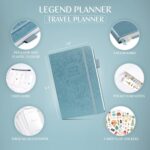 Legend Travel Planner – Vacation Itinerary Organizer for Solo Travel & Couples – Travelling Journal for Women & Men – Traveling Log with Expense Tracker & Packing List – Hardcover (Aquamarine) - Image 3