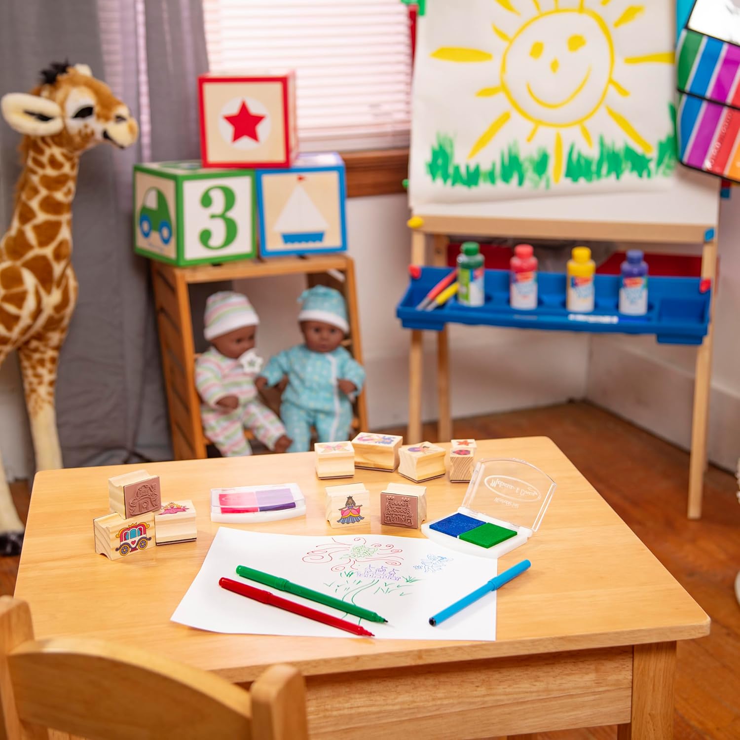 Melissa & Doug Deluxe Wooden Stamp and Coloring Set – Fairy Tale (30 Stamps, 6 Markers, 2 Durable 2-Color Stamp Pads) Fairy Tale-Themed Wooden Stamps for Kids and Coloring Activity Set - Image 10