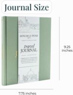 DUNCAN & STONE PAPER CO. Travel Journals - Elegant Journaling Notebook To Record All Your Travel Fun, & More - 110 Page Linen Hardcover Journal For Up To 15 Trips (Sage Green) - Image 3