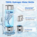 Hydrogen Water Generator Bottle 460ml Rechargeable SPE/PEM Ionizer for Seniors & Family Health, Antioxidant Hydrogen Water in 3 Mins, Portable Wellness Bottle for Daily Home Use - Image 3