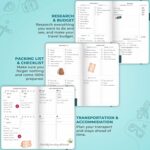 Clever Fox Travel Journal Pocket – Vacation & Road Trip Itinerary Planner Organizer & Traveling Memory Diary – Small Traveler Notebook (Aquamarine) - Image 5