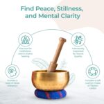 Handcrafted Tibetan Singing Bowl Set – 3.5” Sound Bowl for Meditation, Sound Healing & Yoga – Healing Instrument with Wooden Striker & Cushion – Authentic Hand-Hammered in Nepal - Image 4