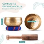 Handcrafted Tibetan Singing Bowl Set – 3.5” Sound Bowl for Meditation, Sound Healing & Yoga – Healing Instrument with Wooden Striker & Cushion – Authentic Hand-Hammered in Nepal - Image 6
