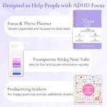 ADHD Tools Kit for Adult Women - 13-Piece Productivity & Focus Planner Set with Therapy Cards, ADHD Tools, Cleaning & Chore List, Pocket Planner, Stickers and Customized Pens - Image 5