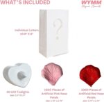It Was Always You Light Up Letters with 30 Tea Lights Candles and 1000 Red & Pink Rose Petals - Luminary Bags Engagement Party Decorations & Anniversary Decorations Ideal Gift For Men & Women - Image 3