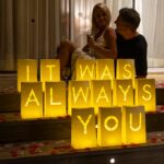 It Was Always You Light Up Letters with 30 Tea Lights Candles and 1000 Red & Pink Rose Petals - Luminary Bags Engagement Party Decorations & Anniversary Decorations Ideal Gift For Men & Women - Image 9