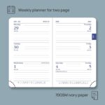POPRUN 2026 Pocket Weekly Planner (Super Mini Size 3'' x 4.5'') 12 Months Compact Calendar for Purse, Two Pages Per Week with Monthly Overview, Soft Cover, Two Bookmark Ribbons - Soft Pink - Image 4