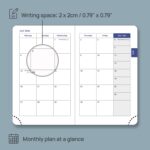 POPRUN 2026 Pocket Weekly Planner (Super Mini Size 3'' x 4.5'') 12 Months Compact Calendar for Purse, Two Pages Per Week with Monthly Overview, Soft Cover, Two Bookmark Ribbons - Soft Pink - Image 5