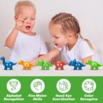 26PCS Dinosaur Alphabet Learning Toys for 18M+, Montessori Educational Toys for 3 4 5 Year Old, Toddlers Preschool Activities Fine Motor Toys for Boys, Double Sided ABC Matching Game - Image 7