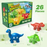 26PCS Dinosaur Alphabet Learning Toys for 18M+, Montessori Educational Toys for 3 4 5 Year Old, Toddlers Preschool Activities Fine Motor Toys for Boys, Double Sided ABC Matching Game - Image 8