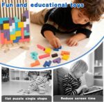 Wooden Colored 3D Russian Block Stacking Puzzle, Montessori Educational Toy for Toddlers Ages 3+ Fun Brain Teasers Family Board Game and Classroom Activities - Image 6