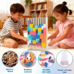 Wooden Colored 3D Russian Block Stacking Puzzle, Montessori Educational Toy for Toddlers Ages 3+ Fun Brain Teasers Family Board Game and Classroom Activities - Image 7