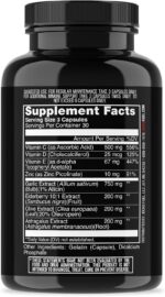 Jocko Fuel Immune Support Supplement - Elderberry with Zinc & Vitamin C for Adults - Immune Defense with Vitamin C, D3, Superfoods, Herbs, & Minerals (90 Capsules) - Image 3