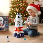 iPlay, iLearn Rocket Outer Space Toys, Kids Spaceship Playset with Space Shuttle, Electric Drill, 2 Astronauts, Educational STEM Take Apart Adventure Gift for 3 4 5 6 7 8 Year Old Boy Girl - Image 6